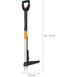 Fiskars Désherbeur Télescopique, Longueur: 1-1,19 M, Manche En Acier Inoxydable/Poignée En Plastique, Noir/Orange, SmartFit, 1020125 -Jardin Doux Soldes Magasin 10641678 2