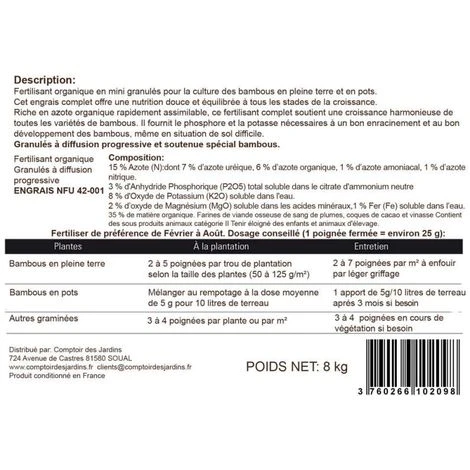 Engrais Organique Bambous Et Graminées. Seau 8 Kg 7 Engrais Organique Bambous Et Graminées. Seau 8 Kg – Image 5
