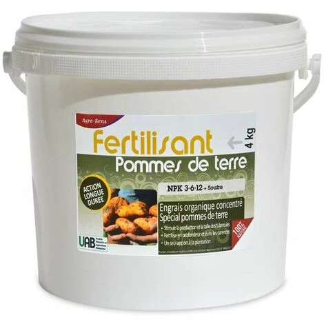 Engrais Professionnel Spécial Pommes De Terre NPK 3-6-12. Seau De 4 Kg UAB 3 Engrais Professionnel Spécial Pommes De Terre NPK 3-6-12. Seau De 4 Kg UAB