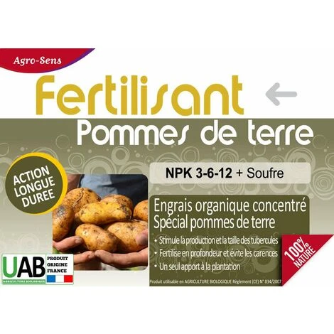 Engrais Professionnel Spécial Pommes De Terre NPK 3-6-12. Seau De 4 Kg UAB 4 Engrais Professionnel Spécial Pommes De Terre NPK 3-6-12. Seau De 4 Kg UAB – Image 2