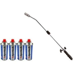 Desherbeur Thermique Piezo KZ Garden Chalumeau Gaz + 4 Recharges Desherbant Thermique Brule Herbes Torche De Jardin