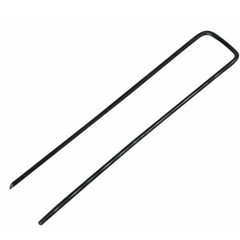Lot De 100 Piquets De Fixation - 15 Cm X 2.5 Cm - Diam 2.8 Mm - Acier - Noir - Linxor 3 Lot De 100 Piquets De Fixation - 15 Cm X 2.5 Cm - Diam 2.8 Mm - Acier - Noir - Linxor