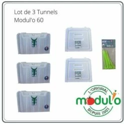 Modulo Lot De 3 Tunnels Modul'o 60 (79x59x50cm) + 1 Jeu De 2 Embouts + 1 Lot De 10 Piquets De Tunnel -Jardin Doux Soldes Magasin 28991781 3