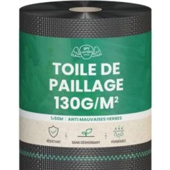 Toiles De Paillage 130g/m² Très épais - Geotextile Anti Repousse 50Mx1M Pour Terrasses Et Allées - Bache Anti Mauvaise Herbe 130g Pour Potager