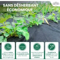 Toiles De Paillage 130g/m² Très épais - Geotextile Anti Repousse 50Mx1M Pour Terrasses Et Allées - Bache Anti Mauvaise Herbe 130g Pour Potager 10 Toiles De Paillage 130g/m² Très épais - Geotextile Anti Repousse 50Mx1M Pour Terrasses Et Allées - Bache Anti Mauvaise Herbe 130g Pour Potager -Jardin Doux Soldes Magasin 29783871 4
