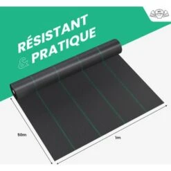 Toile De Paillage 65g/m² - Geotextile Anti Repousse 50Mx1M Pour Jardin Potager - Bache Anti Mauvaises Herbes 65g Pour Potager -Jardin Doux Soldes Magasin 29784926 3