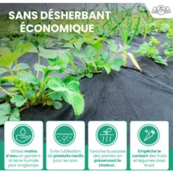 Toile De Paillage 80g/m² - Geotextile Anti Repousse 50Mx1M Pour Jardin Potager - Bache Anti Mauvaises Herbes 80g Pour Potager 10 Toile De Paillage 80g/m² - Geotextile Anti Repousse 50Mx1M Pour Jardin Potager - Bache Anti Mauvaises Herbes 80g Pour Potager -Jardin Doux Soldes Magasin 29784927 4