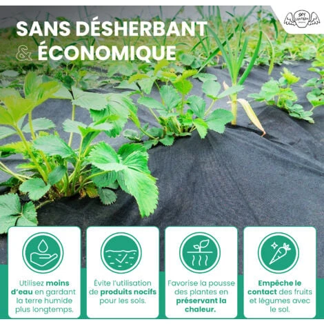 Toile De Paillage 80g/m² - Geotextile Anti Repousse 50Mx1M Pour Jardin Potager - Bache Anti Mauvaises Herbes 80g Pour Potager 6 Toile De Paillage 80g/m² - Geotextile Anti Repousse 50Mx1M Pour Jardin Potager - Bache Anti Mauvaises Herbes 80g Pour Potager – Image 4