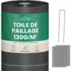 Toiles De Paillage 130g/m² Avec Sardines - Geotextile Anti Repousse 50Mx1M Pour Jardin Potager - Bache Anti Mauvaise Herbe 130g Pour Potager -Jardin Doux Soldes Magasin 30272158 1