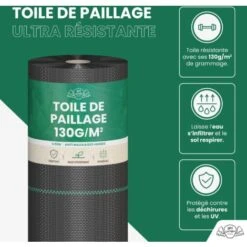 Toiles De Paillage 130g/m² Avec Sardines - Geotextile Anti Repousse 50Mx1M Pour Jardin Potager - Bache Anti Mauvaise Herbe 130g Pour Potager 8 Toiles De Paillage 130g/m² Avec Sardines - Geotextile Anti Repousse 50Mx1M Pour Jardin Potager - Bache Anti Mauvaise Herbe 130g Pour Potager -Jardin Doux Soldes Magasin 30272158 2