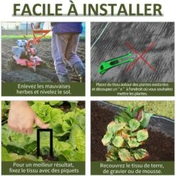 Outsunny Toiles De Paillage - Toile Anti Mauvaises Herbes - Toile De Paillage Anti Mauvaises Herbes 100 G/m² - Indéchirable Perméable à L'eau Anti UV - PP Noir Vert 11 Outsunny Toiles De Paillage - Toile Anti Mauvaises Herbes - Toile De Paillage Anti Mauvaises Herbes 100 G/m² - Indéchirable Perméable à L'eau Anti UV - PP Noir Vert -Jardin Doux Soldes Magasin 37823486 5