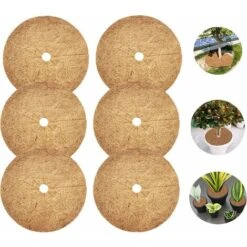 Tapis Coco Plante, Disque De Paillage Coco, Protection D'hiver Pour Plantes En Pot, Protéger Les Racines Des Plantes En Pot Du Gel 20cm Fontainebleau