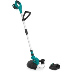 Débroussailleuse Sans Fil 20V - Doubles Roues Latérales, Poignée, Tete De Fil 8m - 1 Batterie 4.0Ah Et Chargeur Inclus