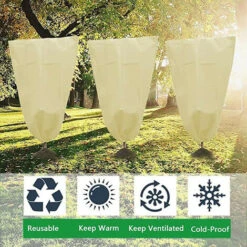 3Pcs Couverture Végétale De Protection Antigel Veste Polaire Jardin Couverture Warming Sac Sac À Cordonnet Pour La Taille Haies Arbres Fleurs Arbustes Ensemble , 1.2X1.8m, Beige -Jardin Doux Soldes Magasin 45964720 3