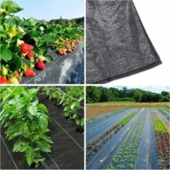 Homfa Toiles De Paillage 160g/m² Très épais - Geotextile Anti Repousse Pour Terrasses Et Allées - Bache Mauvaise Herbe - Toile Anti-Mauvaises Herbes 2m X10 M - Noir -Jardin Doux Soldes Magasin 48323613 5