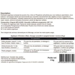 Poudre D'os, Engrais Naturel Phosphore Et Calcium. Seau 4 Kg 11 Poudre D'os, Engrais Naturel Phosphore Et Calcium. Seau 4 Kg -Jardin Doux Soldes Magasin 5423040 5