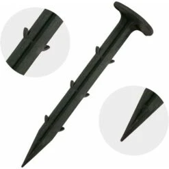 Ensoleillé 100 X Piquet Jardin En Plastique, D'ancrage Au Sol Pour Toile De Paillage, Crochets Pour Bache 110 Mm