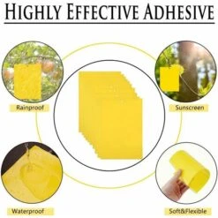 Pièges à Insectes Volants 30PCS Piège Engluées Colle Double Face Autocollants Jaune Papier Étanche Anti-Insecte Pour Jardin Plante Fleur Fruits Protection （ Attaches élastiques Fournies ） -Jardin Doux Soldes Magasin 55912297 3