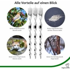 12 Pièces Effaroucheur D Oiseaux 30 Cm Repulsif Pigeon 360 Degrés Repulsif Oiseaux, Effaroucheur Oiseaux Réfléchissants Spirale, Pour Balcon, Arbres Fruitiers, Potager -Jardin Doux Soldes Magasin 57597779 4