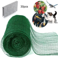 Filet à Volaille 30mX1.5m Filet De Protection Pour Poules Oies Dindons Etc + 30 Piquets De Terre - Filet De Protection Contre Les Oiseaux