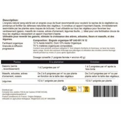 Sang Séché, Engrais Azoté Coup De Fouet, Gamme Professionnelle - Sachet 1 Kg -Jardin Doux Soldes Magasin 60804355 3