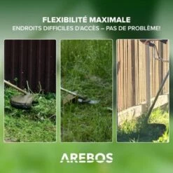 AREBOS Débroussailleuse à Essence Premium 5 En 1 3PS 52 CC Avec Manche Profilé Rembourré Avec Rallonge De 1 M Taille-haie Réglable -Jardin Doux Soldes Magasin 64089749 3