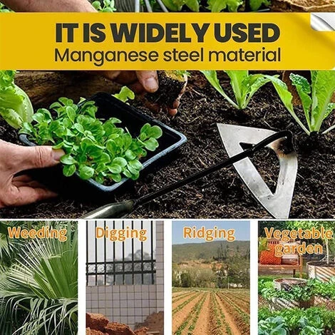 Binette Creuse Entièrement En Acier Trempé, Râteau à Main Pour Désherber, Planter, Légumes, Ferme, Outil De Jardinage -Arcenciél (1 Pièce) 5 Binette Creuse Entièrement En Acier Trempé, Râteau à Main Pour Désherber, Planter, Légumes, Ferme, Outil De Jardinage -Arcenciél (1 Pièce) – Image 3