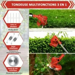 Débroussailleuse Sans Fil 21V - Coupe Bordures Avec Capot De Protection, 2 Batteries Et Chargeur Pour Jardin, Léger Et Facile -Jardin Doux Soldes Magasin 65747146 3
