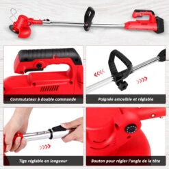 Débroussailleuse Sans Fil 21V - Coupe Bordures Avec Capot De Protection, 2 Batteries Et Chargeur Pour Jardin, Léger Et Facile -Jardin Doux Soldes Magasin 65747146 4