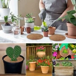 Disque De Paillage, Paillage, 6 Pièces Disque Paillage Coco, 30 X 30cm Fibre De Noix De Coco Disque De Paillage, L'hiver Plantes Protection Tapis, Tapis Coco Plante Pour Les Arbres Et Les Plantes Ephé -Jardin Doux Soldes Magasin 66085985 5