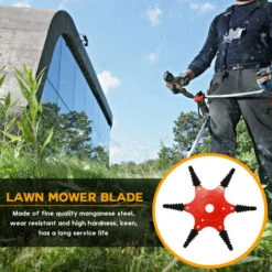 6 Dents 180 Degrés Rotatif En Dents De Scie Tondeuse à Gazon Lame Débroussailleuse Accessoires Universels Jardin Lames De Coupe Gazon Avec Bord De Coupe Double Face -Jardin Doux Soldes Magasin 69422690 4
