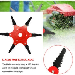 6 Dents 180 Degrés Rotatif En Dents De Scie Tondeuse à Gazon Lame Débroussailleuse Accessoires Universels Jardin Lames De Coupe Gazon Avec Bord De Coupe Double Face -Jardin Doux Soldes Magasin 69422690 5