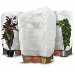 Lot De 3 Housse Hivernage Plante Avec Cordon Et Zipper Polypropylème 80g/m² 200x240cm Blanc