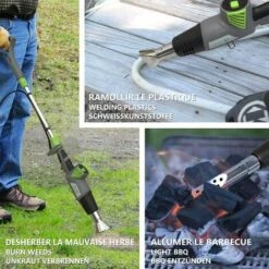 Desherbeur Electrique Pistolet A Air Chaud 2000W Avec 5 M De Cable Et 5 Buses -Jardin Doux Soldes Magasin 72050646 4