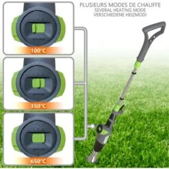Desherbeur Electrique Pistolet A Air Chaud 2000W Avec 5 M De Cable Et 5 Buses -Jardin Doux Soldes Magasin 72050646 5