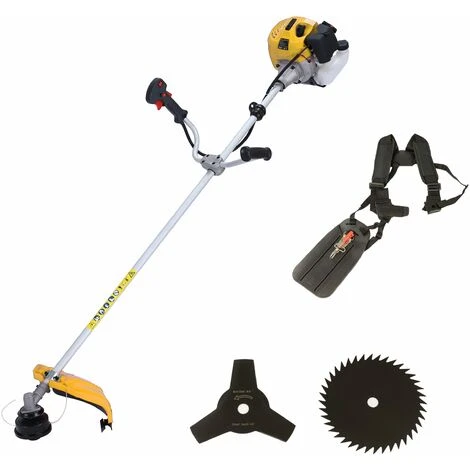 Débroussailleuse Thermique - 2-en-1 Fil Et Lame - 5200 W - Essence - 52 Cm³ - Jaune - MaxxGarden 3 Débroussailleuse Thermique - 2-en-1 Fil Et Lame - 5200 W - Essence - 52 Cm³ - Jaune - MaxxGarden
