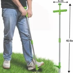 Extracteur De Mauvaises Herbes, Outil à Main De Désherbage Debout, Outil De Désherbage De Jardin à Long Manche De 39 Po Avec 3 Griffes En Acier Inoxydable, Pédale Et Ramasseur Robustes Pour Cour, Pelo -Jardin Doux Soldes Magasin 76521994 5