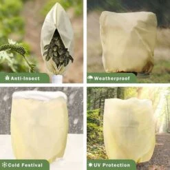 Bâche De Protection Des Plantes, Couverture D'hiver Végétale épaissie Réglable, Voile D'hiver Contre Le Gel, Pour Palmiers Et Oliviers, 180x120cm Beige -Jardin Doux Soldes Magasin 78026037 4