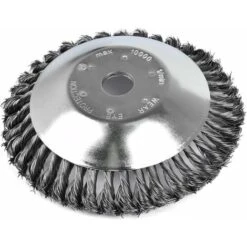 Brosse à Désherber Ronde Pour Débroussailleuse, 8'' Tête Brosse Désherbage Pour Outils De Pelouse Jardin Agriculture, 200 X 25,4mm Brosse Rotative Avec Roue En Fil D'acier Massif (8 Pouce)
