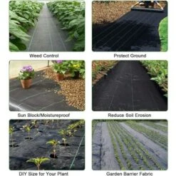 Toile De Paillage Couverture De Sol 2m X 5m, Contre Mauvaises Herbes De Jardin, Bâche Perméable Protection UV Haute Densité -Jardin Doux Soldes Magasin 80714399 5