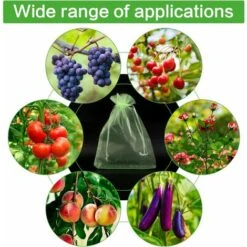 SVKBJROY Sac De Protection De Raisins, 50Pcs Sac De Protection De Grappes,17 X 23 Cm, Sachets De Protection Pour Plantes, Sac En Organza Avec Cordon De Serrage Pour Fruits(Vert) -Jardin Doux Soldes Magasin 83693400 5