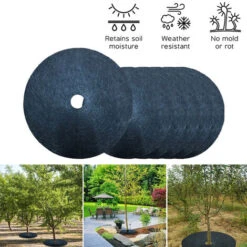 6 Pièces Tapis De Protection Des Arbres Contrôle écologique Tissu Paillis Anneau Rond Barrière Plante Couverture Pour Intérieur Extérieur Jardins