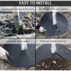 6 Pièces Tapis De Protection Des Arbres Contrôle écologique Tissu Paillis Anneau Rond Barrière Plante Couverture Pour Intérieur Extérieur Jardins -Jardin Doux Soldes Magasin 84054577 3