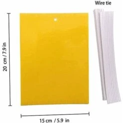 50 Pièges à Insectes, Papier Collant Double Face, Jaune Sticky Papiers Pour Blanc Feuille De Mouches, Les Pucerons, Mineur Avec Des Liens Torsadés,15cm X 20 Cm -Jardin Doux Soldes Magasin 85560502 5