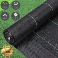 Toile De Paillage Couverture De Sol 4m X 25m, Contre Mauvaises Herbes De Jardin, Bâche Perméable Protection UV Haute Densité
