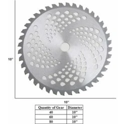 Lame De Débroussailleuse En Alliage De Carbure De 25,4 Cm Pour Désherbeur, 3 Lames De Désherbage Lame De Coupe-herbe Lame De Scie Circulaire Lame De Débroussailleuse 40T, 60T, 80T -Jardin Doux Soldes Magasin 88724380 2