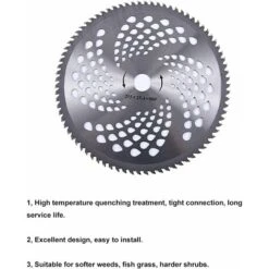 Lame De Débroussailleuse En Alliage De Carbure De 25,4 Cm Pour Désherbeur, 3 Lames De Désherbage Lame De Coupe-herbe Lame De Scie Circulaire Lame De Débroussailleuse 40T, 60T, 80T -Jardin Doux Soldes Magasin 88724380 3