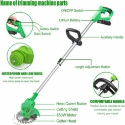 Débroussailleuse Sans Fil Avec Batterie 21 V Et Chargeur, Débroussailleuse électrique, Manche Télescopique, Sans Fil Léger Pour Couper La Pelouse, L'entretien De La Pelouse -Jardin Doux Soldes Magasin 89650073 5