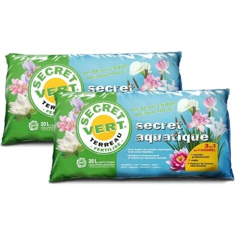 Terreau Bio Pour Plantes Aquatiques 20L (Lot De 2) 3 Terreau Bio Pour Plantes Aquatiques 20L (Lot De 2)