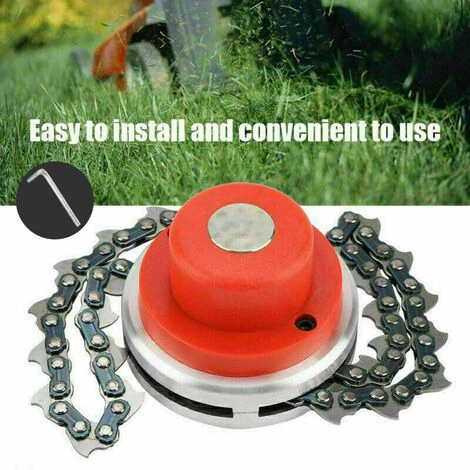 Chaine Tondeuse A Gazon Jardin A Tete Debroussailleuse (rouge) 4 Chaine Tondeuse A Gazon Jardin A Tete Debroussailleuse (rouge) – Image 2